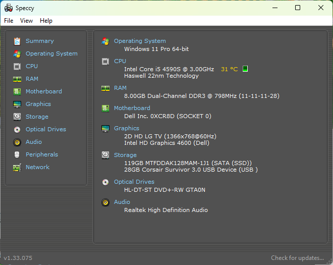 Sistem Dell OptiPlex 9020 SFF, Core i5-4590S, 8GB, 120GB, HD Graphics 4600
